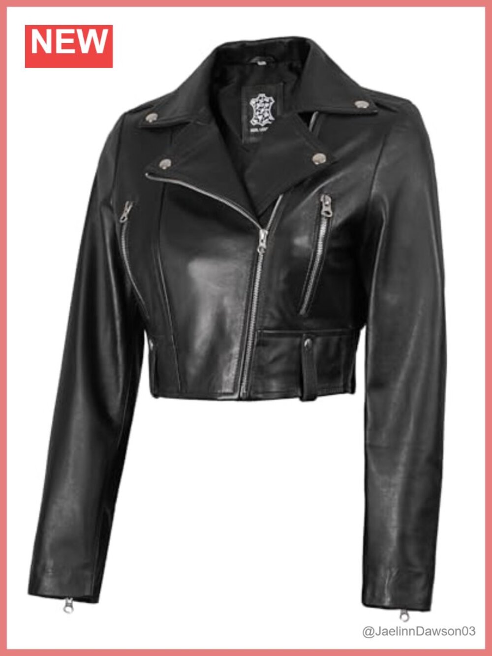 Real Lambskin Asymmetrical Cropped Leather Jacket Women Motorcycle